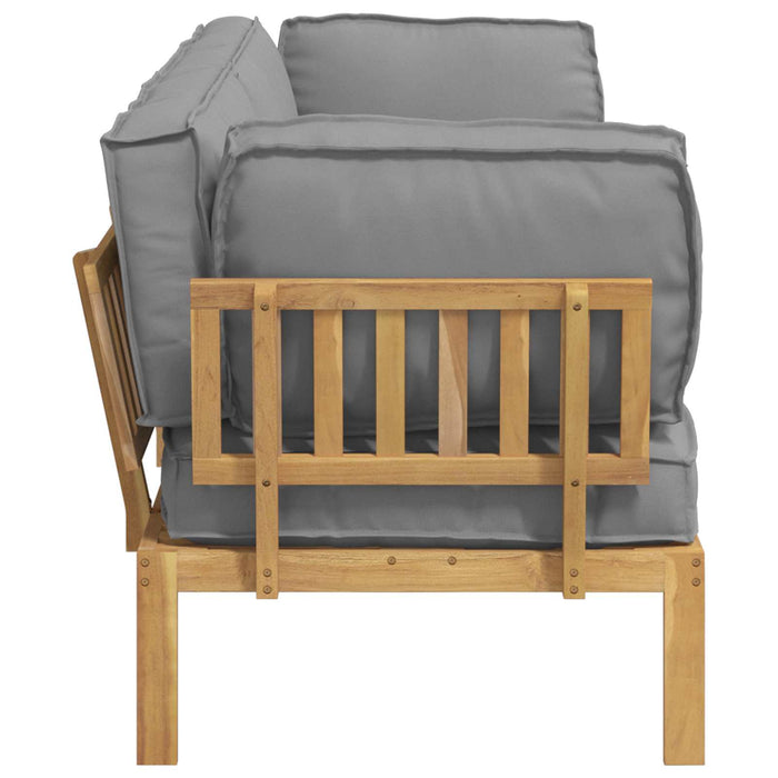 Set de canapea cu pernă Simplu 2 pcs Gri Lemn Solid de Acacia - WALTI WALTI