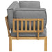Set de canapea cu pernă Simplu 2 pcs Gri Lemn Solid de Acacia - WALTI WALTI