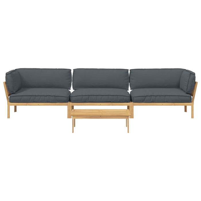 Set de canapea cu pernă 4 pcs Antracit Lemn Solid de Acacia WALTI