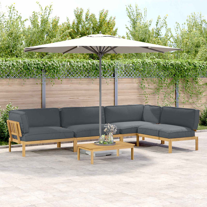 Set de canapea cu pernă 5 pcs Antracit Lemn Solid de Acacia WALTI