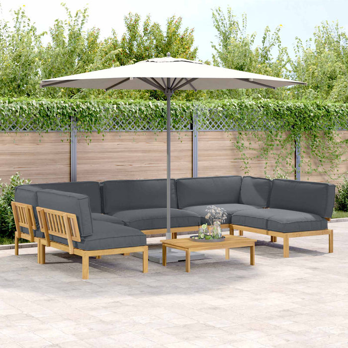 Set de canapea cu pernă 6 pcs Antracit Lemn Solid de Acacia WALTI