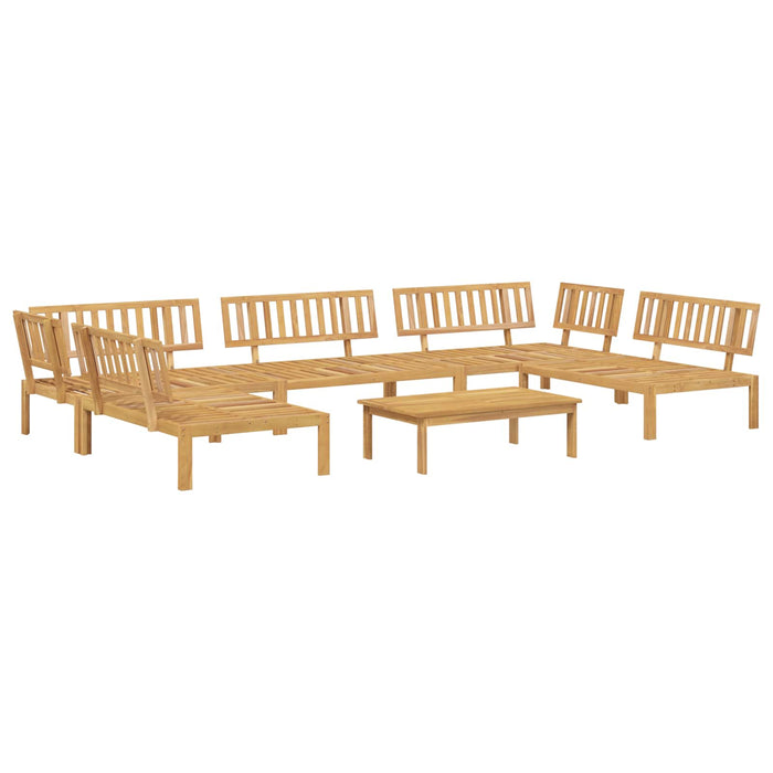 Set de canapea cu pernă Simplu 6 pcs Bej Lemn Solid de Acacia WALTI