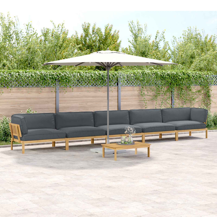 Set de canapea cu pernă 6 pcs Antracit Lemn Solid de Acacia WALTI