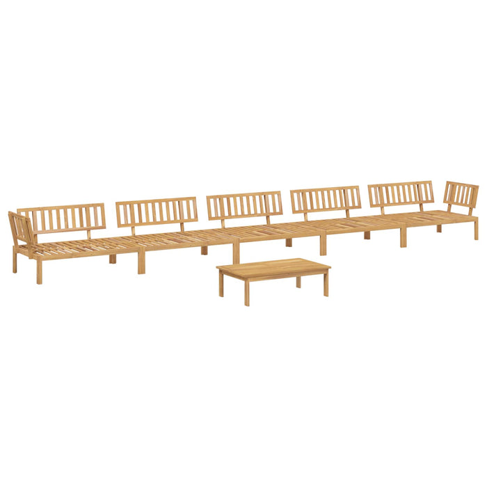 Set de canapea cu pernă Simplu 6 pcs Bej Lemn Solid de Acacia WALTI