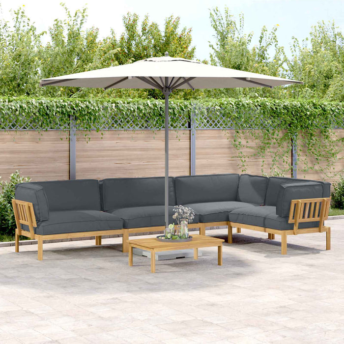 Set de canapea cu pernă 5 pcs Antracit Lemn Solid de Acacia WALTI