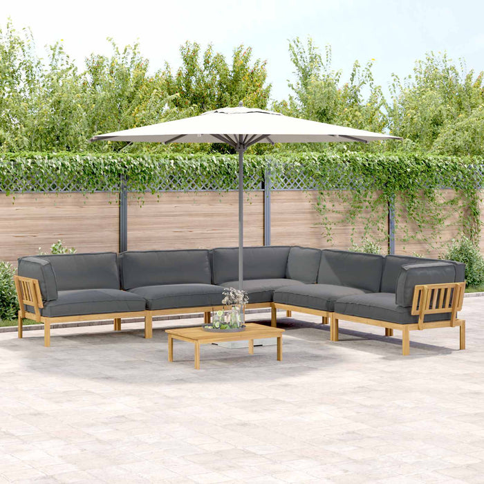 Set de canapea cu pernă 6 pcs Antracit Lemn Solid de Acacia WALTI