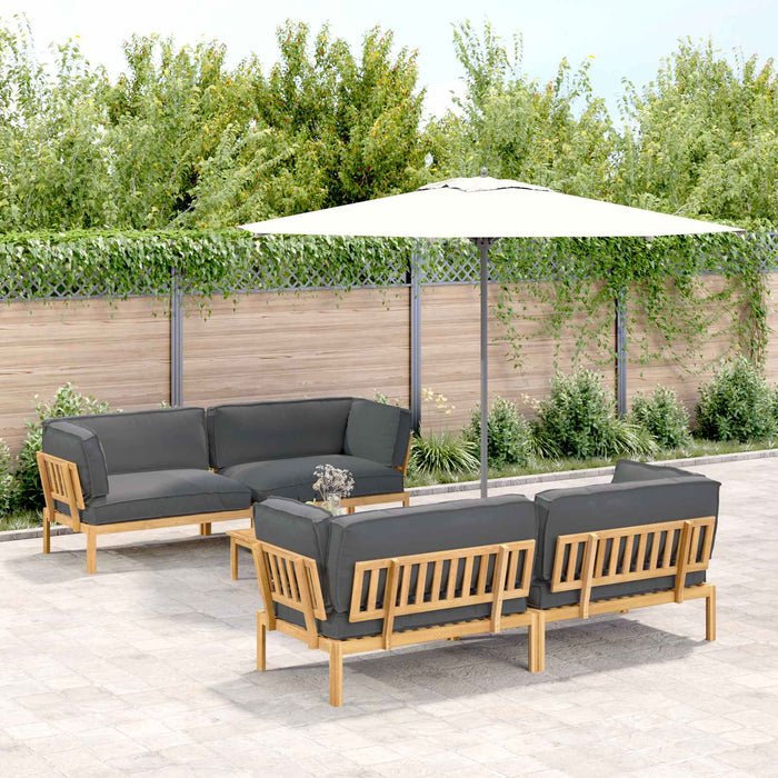 Set de canapea cu pernă 5 pcs Antracit Lemn Solid de Acacia WALTI