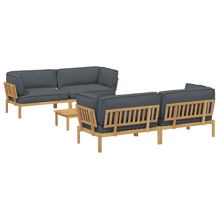 Set de canapea cu pernă 5 pcs Antracit Lemn Solid de Acacia WALTI