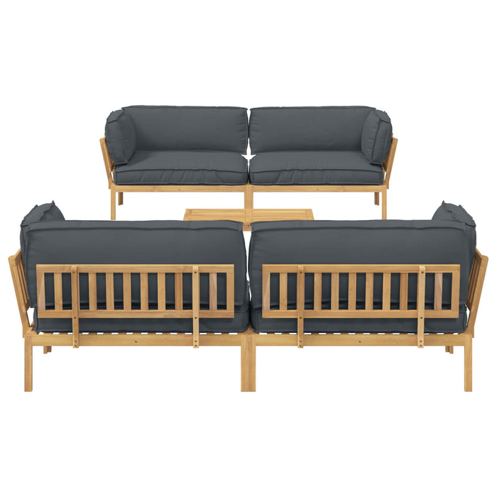 Set de canapea cu pernă 5 pcs Antracit Lemn Solid de Acacia WALTI