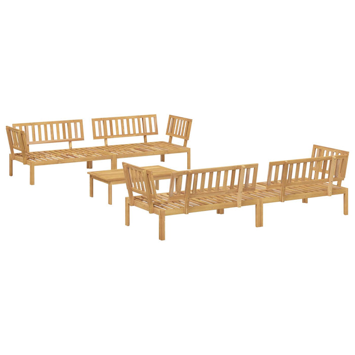Set de canapea cu pernă Simplu 5 pcs Bej Lemn Solid de Acacia WALTI