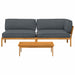 Set de canapea cu pernă 3 pcs Antracit Lemn Solid de Acacia - WALTI WALTI