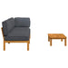 Set de canapea cu pernă 3 pcs Antracit Lemn Solid de Acacia - WALTI WALTI