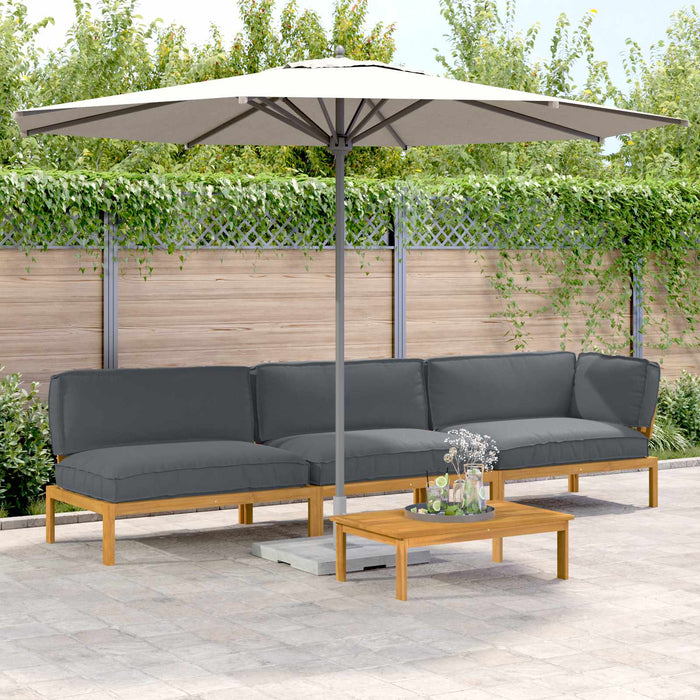 Set de canapea cu pernă 4 pcs Antracit Lemn Solid de Acacia - WALTI WALTI