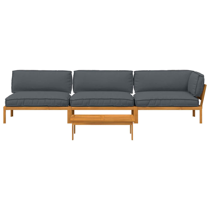Set de canapea cu pernă 4 pcs Antracit Lemn Solid de Acacia - WALTI WALTI