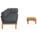 Set de canapea cu pernă 4 pcs Antracit Lemn Solid de Acacia - WALTI WALTI