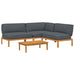 Set de canapea cu pernă 4 pcs Antracit Lemn Solid de Acacia - WALTI WALTI