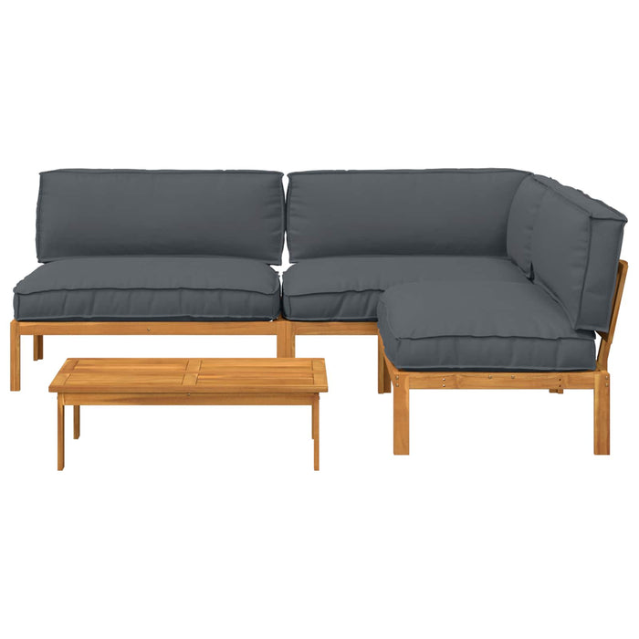 Set de canapea cu pernă 4 pcs Antracit Lemn Solid de Acacia - WALTI WALTI