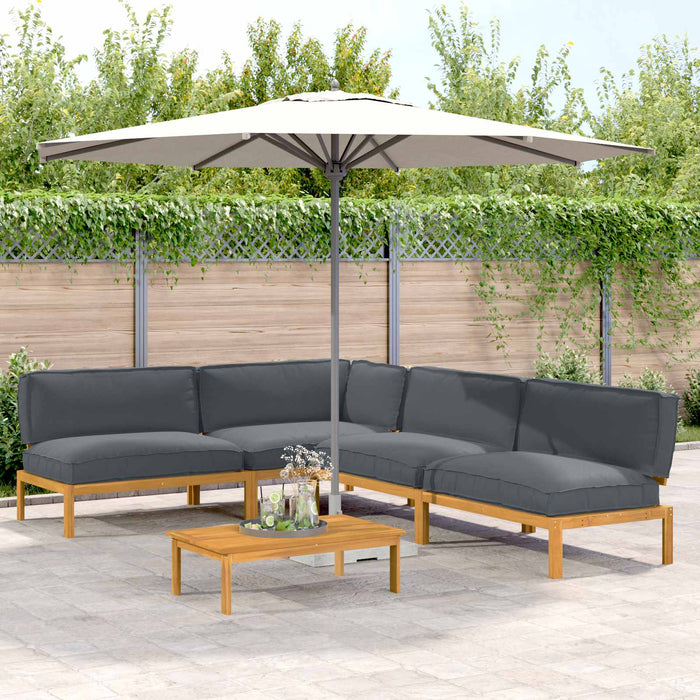 Set de canapea cu pernă 5 pcs Antracit Lemn Solid de Acacia - WALTI WALTI