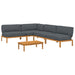 Set de canapea cu pernă 5 pcs Antracit Lemn Solid de Acacia - WALTI WALTI