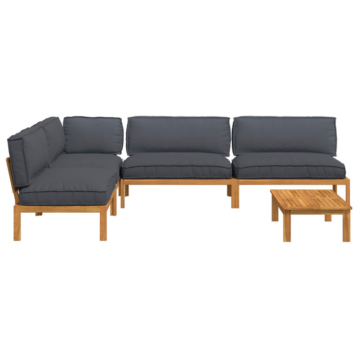 Set de canapea cu pernă 5 pcs Antracit Lemn Solid de Acacia - WALTI WALTI