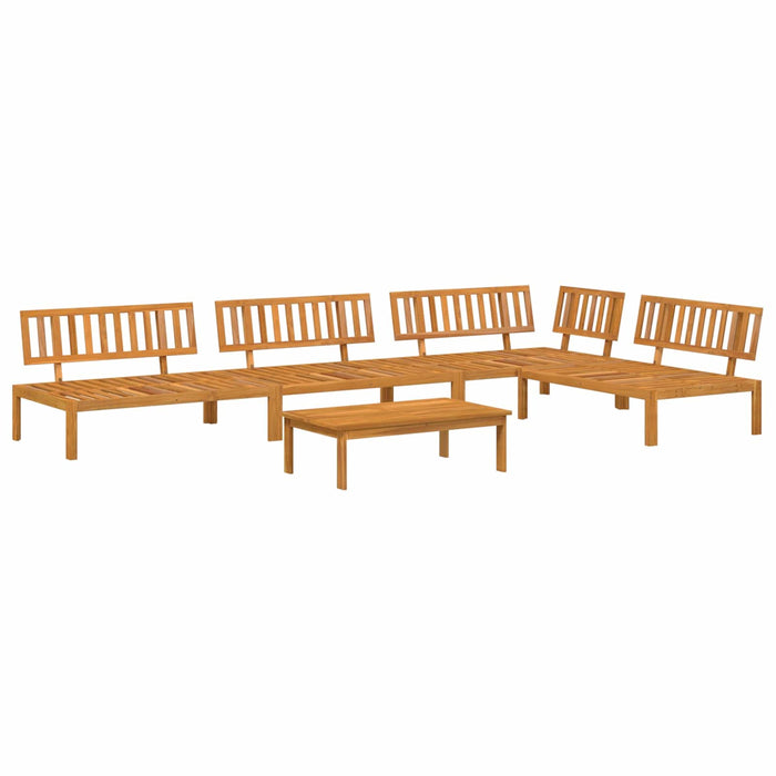 Set de canapea cu pernă 5 pcs Antracit Lemn Solid de Acacia - WALTI WALTI