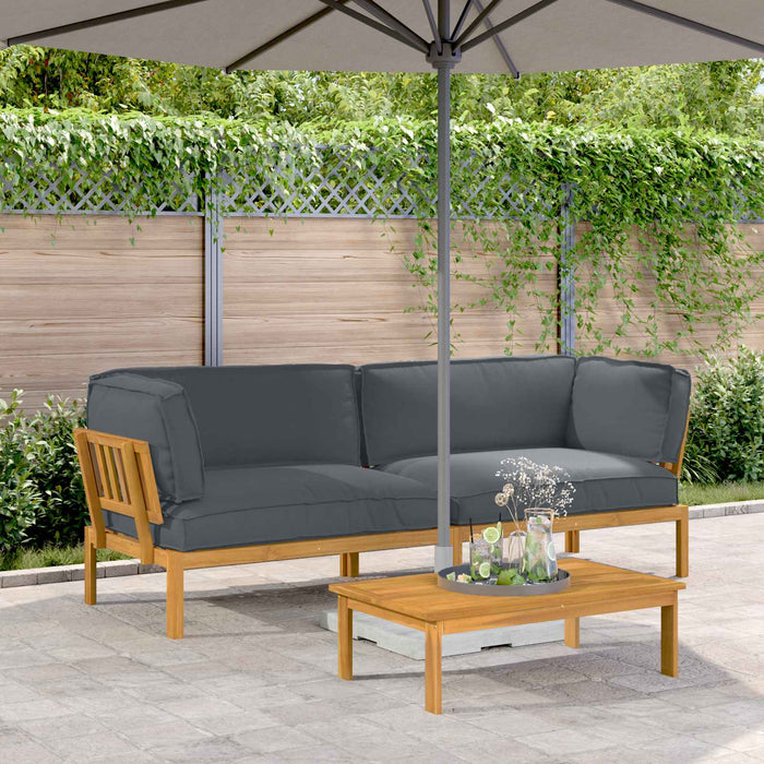 Set de canapea cu pernă 2 pcs Antracit Lemn Solid de Acacia - WALTI WALTI