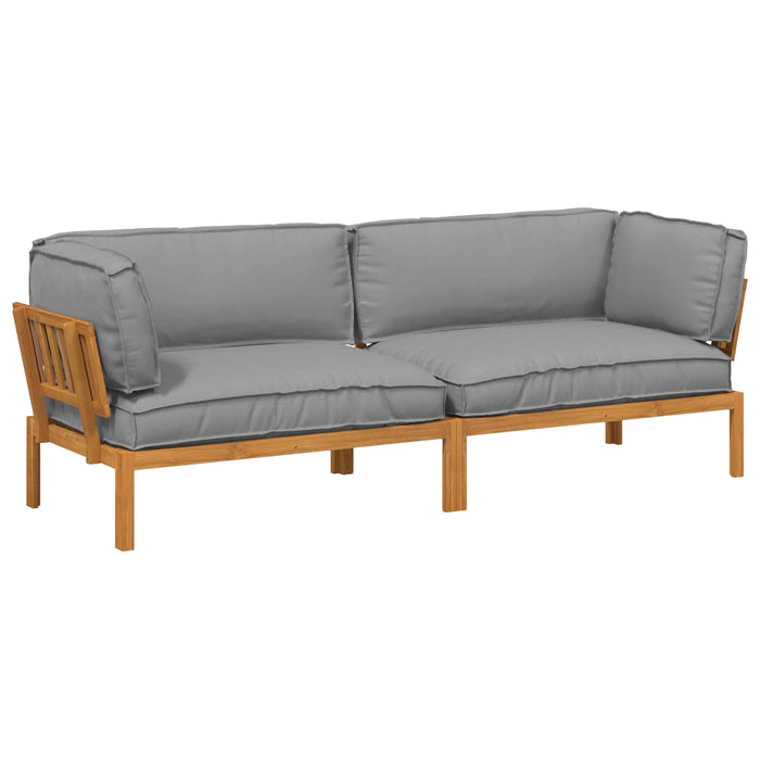 Set de canapea cu pernă Simplu 2 pcs Gri Lemn Solid de Acacia WALTI