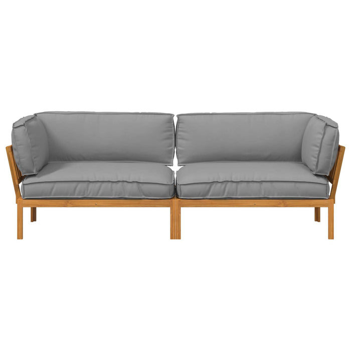 Set de canapea cu pernă Simplu 2 pcs Gri Lemn Solid de Acacia WALTI