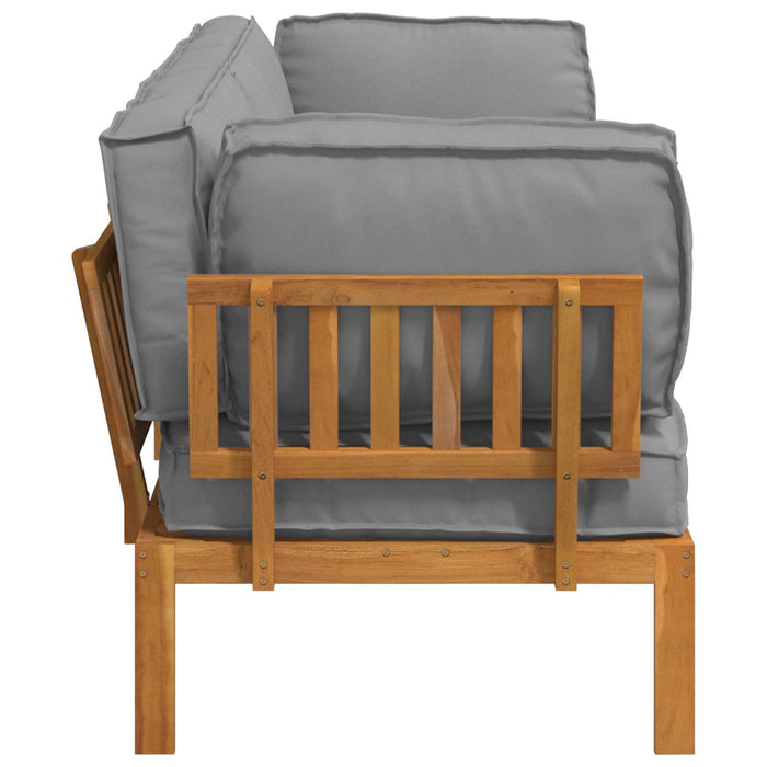 Set de canapea cu pernă Simplu 2 pcs Gri Lemn Solid de Acacia WALTI