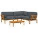 Set de canapea cu pernă 4 pcs Antracit Lemn Solid de Acacia - WALTI WALTI