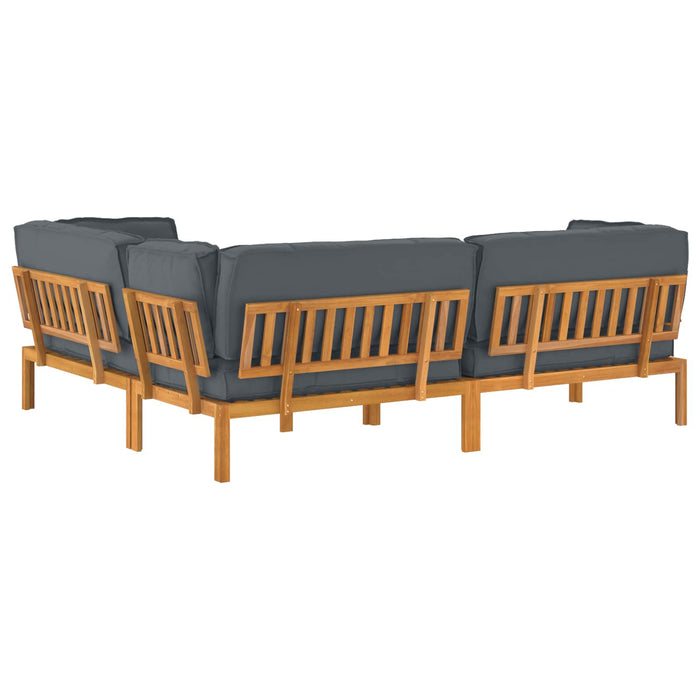Set de canapea cu pernă 4 pcs Antracit Lemn Solid de Acacia - WALTI WALTI