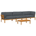 Set de canapea cu pernă 4 pcs Antracit Lemn Solid de Acacia - WALTI WALTI