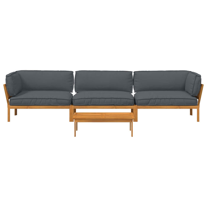Set de canapea cu pernă 4 pcs Antracit Lemn Solid de Acacia - WALTI WALTI