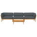 Set de canapea cu pernă 4 pcs Antracit Lemn Solid de Acacia - WALTI WALTI