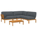 Set de canapea cu pernă 4 pcs Antracit Lemn Solid de Acacia - WALTI WALTI