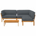 Set de canapea cu pernă 4 pcs Antracit Lemn Solid de Acacia - WALTI WALTI