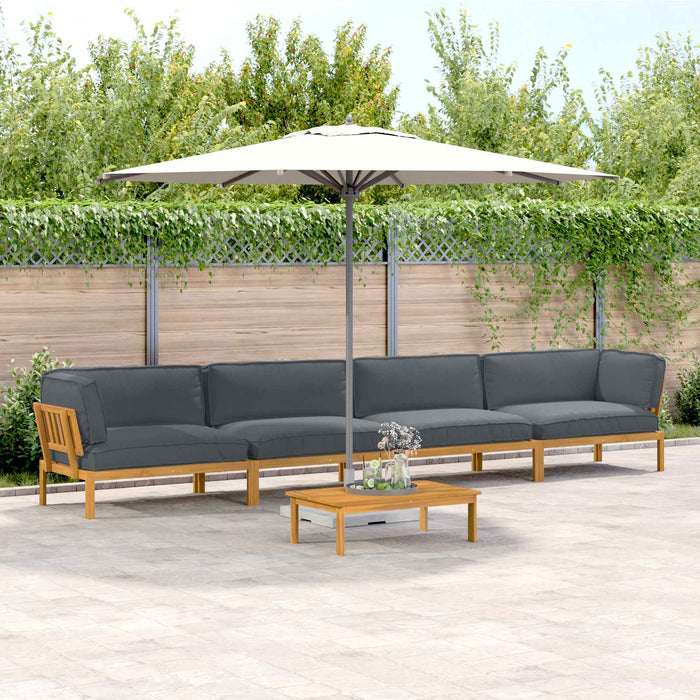 Set de canapea cu pernă 5 pcs Antracit Lemn Solid de Acacia - WALTI WALTI