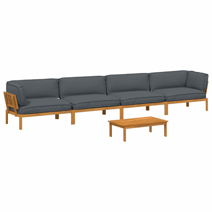 Set de canapea cu pernă 5 pcs Antracit Lemn Solid de Acacia - WALTI WALTI