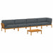 Set de canapea cu pernă 5 pcs Antracit Lemn Solid de Acacia - WALTI WALTI