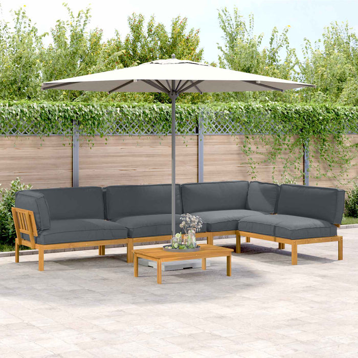 Set de canapea cu pernă 5 pcs Antracit Lemn Solid de Acacia - WALTI WALTI