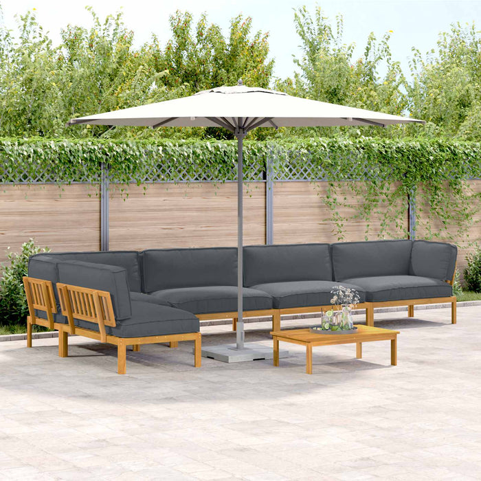Set de canapea cu pernă 6 pcs Antracit Lemn Solid de Acacia WALTI