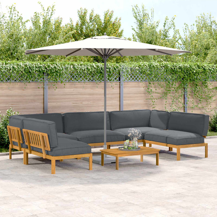 Set de canapea cu pernă 6 pcs Antracit Lemn Solid de Acacia WALTI