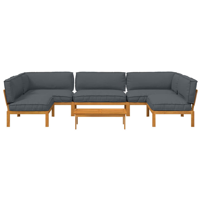Set de canapea cu pernă 6 pcs Antracit Lemn Solid de Acacia WALTI