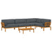 Set de canapea cu pernă 5 pcs Antracit Lemn Solid de Acacia - WALTI WALTI