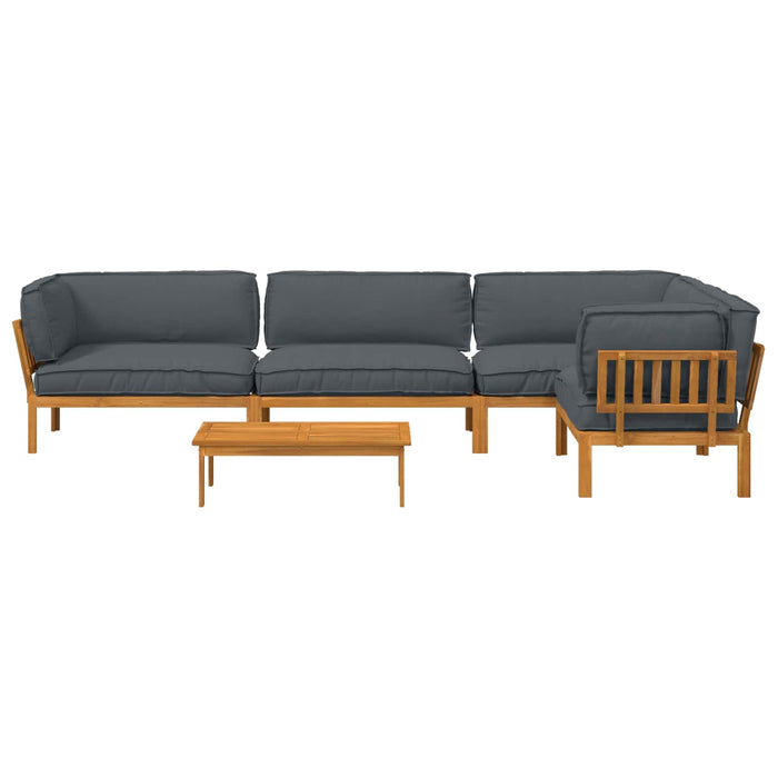 Set de canapea cu pernă 5 pcs Antracit Lemn Solid de Acacia - WALTI WALTI