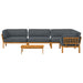Set de canapea cu pernă 5 pcs Antracit Lemn Solid de Acacia - WALTI WALTI