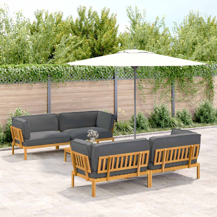 Set de canapea cu pernă 5 pcs Antracit Lemn Solid de Acacia - WALTI WALTI