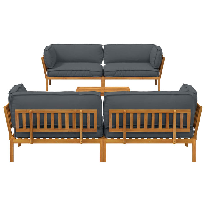 Set de canapea cu pernă 5 pcs Antracit Lemn Solid de Acacia - WALTI WALTI