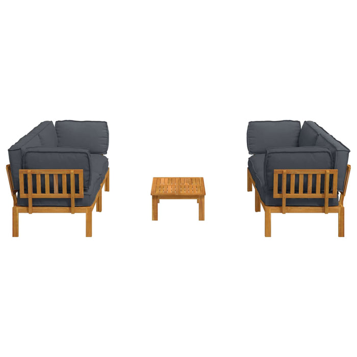 Set de canapea cu pernă 5 pcs Antracit Lemn Solid de Acacia - WALTI WALTI