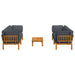 Set de canapea cu pernă 5 pcs Antracit Lemn Solid de Acacia - WALTI WALTI